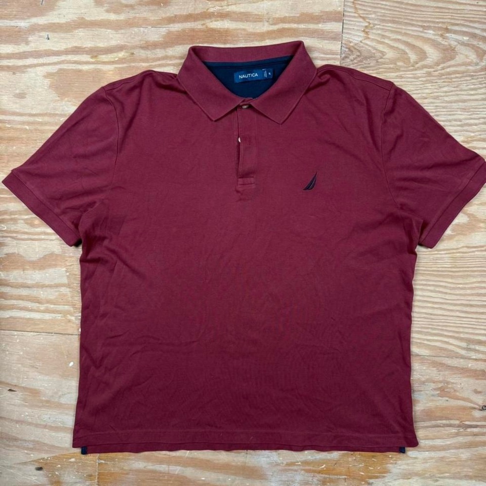 dark red burgundy nautica polo shirt